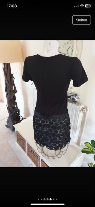 Vestido cóctel negro Derhy