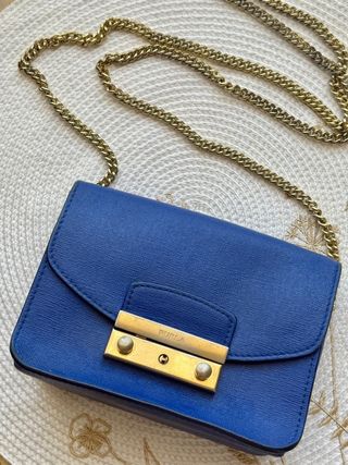 BOLSO FURLA METROPOLIS MINI BANDOLERA AZUL