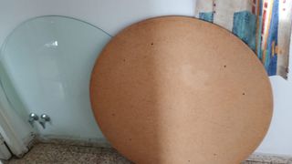 Tablero y cristal mesa camilla