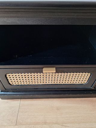 Mueble TV negro mimbre Maisons du Monde