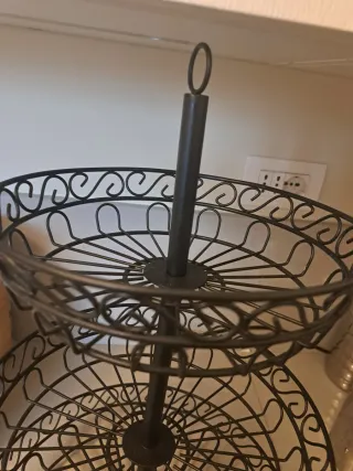 Cesto portafrutta a 3 piani in metallo nero