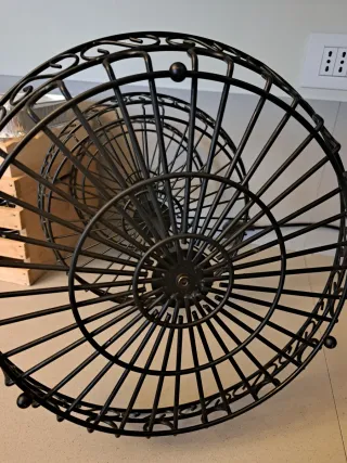 Cesto portafrutta a 3 piani in metallo nero