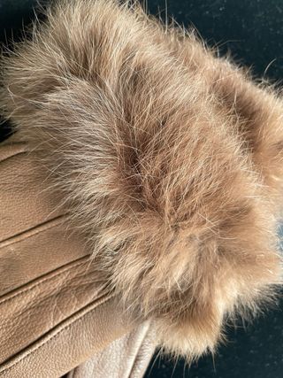 Guantes de piel con pelo M