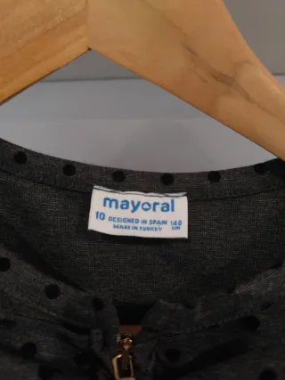 Vestido niña Mayoral lunares gris.