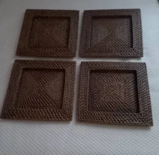 Set 4 Bajoplatos Ratán Marrón
