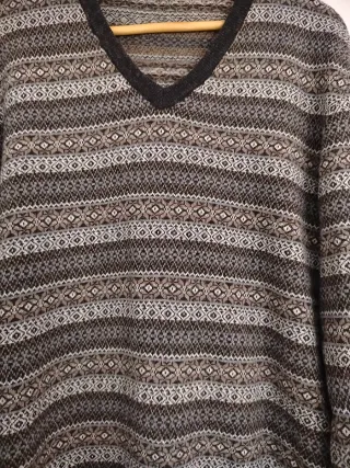 Jersey Invierno Hombre Gris y Marrón