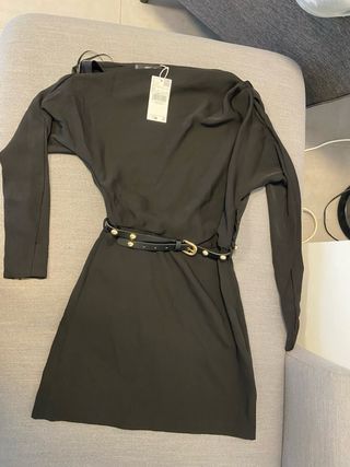 Vestido Mango Negro Talla XS
