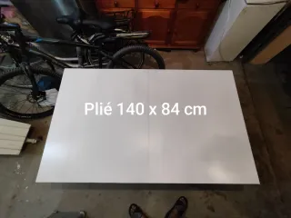 Mesa extensible blanca 220x84x74 cm