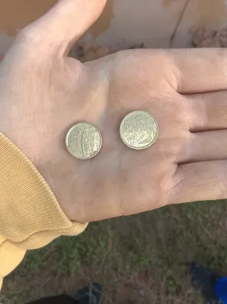 2 Monedas España 1 Peseta 1997 y 1 Céntimo 1998