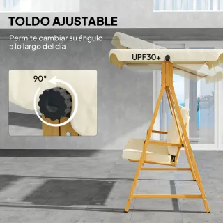 Columpio de Jardín Beige 195x120x170 cm