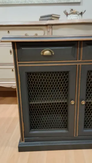 Mueble auxiliar buffet madera y metal