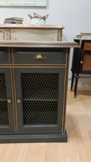 Mueble auxiliar buffet madera y metal