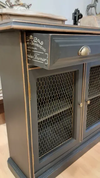 Mueble auxiliar buffet madera y metal