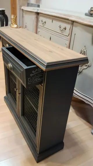 Mueble auxiliar buffet madera y metal