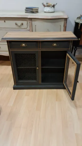 Mueble auxiliar buffet madera y metal