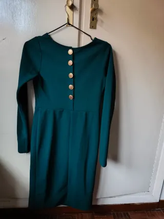 Vestido Midi Recto Vintage detalle de Flor