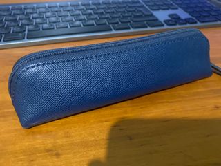 Astuccio Montblanc 2 pezzi in pelle blu sartoriale