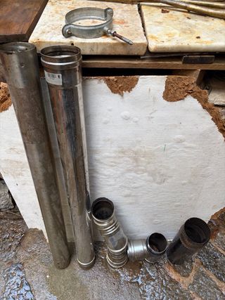 Tubos y codos inox estufa pellet