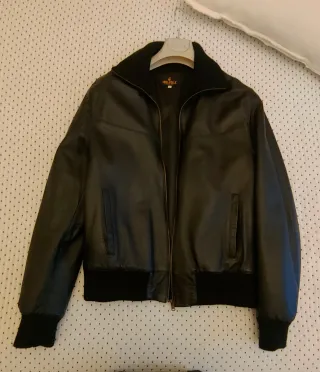 Giubbotto Vera Pelle Nero Uomo