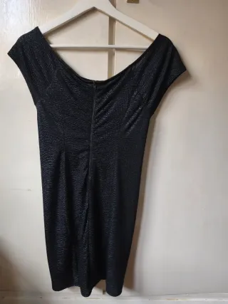 Vestido Guess Negro Plateado Corto