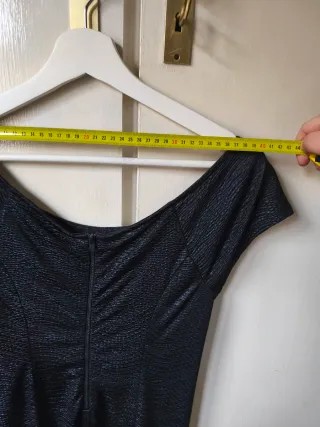 Vestido Guess Negro Plateado Corto