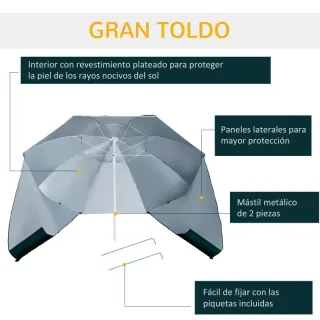 Parasol Playa 2x1: Sombra extra
