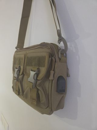 Bolso Táctico Hombro Beige/Verde Militar