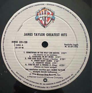 JAMES TAYLOR VINILO LP GRANDES EXITOS 1979