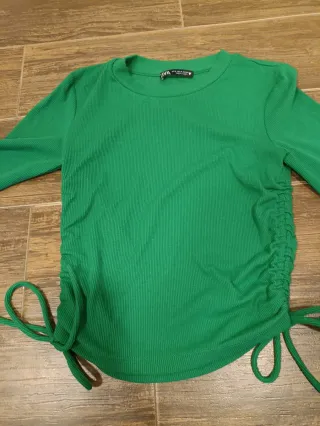 Maglioncino Zara donna verde con coulisse