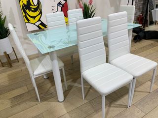 Comedor 6 sillas blanco
