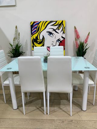Comedor 6 sillas blanco