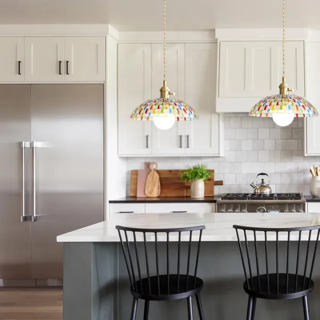 Lámpara Colgante Cristal Multicolor