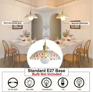 Lámpara Colgante Cristal Multicolor