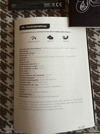 Patinete Eléctrico Blanco