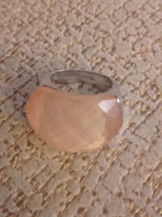 Anillo plata con piedra rosa palo.