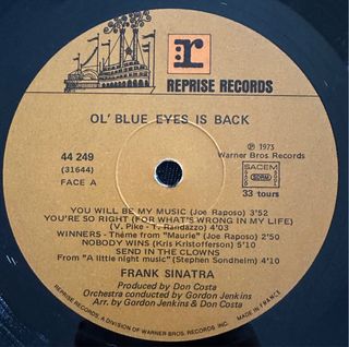 FRANK SINATRA VINILO LP BLUE EYES IS BACK 1973