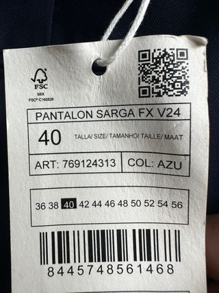 Pantalón de vestir/traje azul hombre