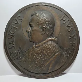 Placca medaglione Papa Pio X
