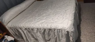 Colcha edredón blanca poliéster para cama 1'35