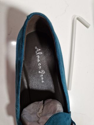 Mocasines Alma en Pena Teal Cadena