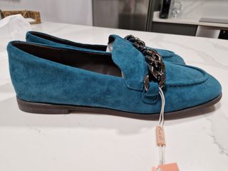 Mocasines Alma en Pena Teal Cadena