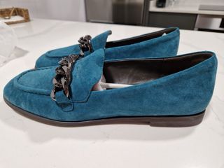 Mocasines Alma en Pena Teal Cadena