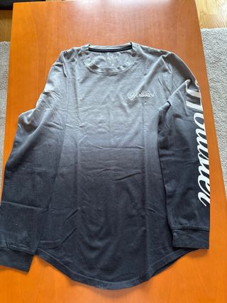 Camiseta Hollister Talla XS Degradado Gris Negro