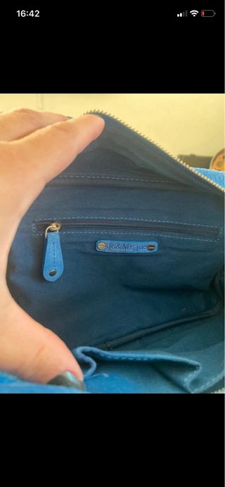 Bolso de piel azul