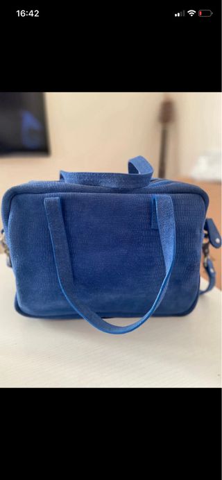 Bolso de piel azul