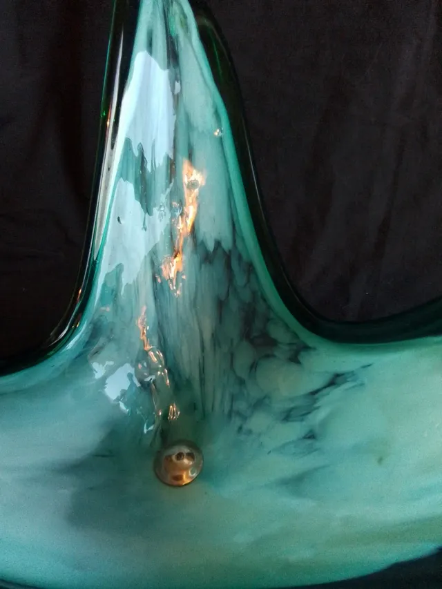 Centrotavola vintage in cristallo e metallo