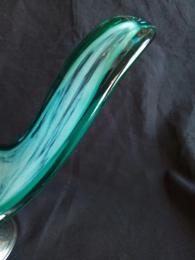 Centrotavola vintage in cristallo e metallo