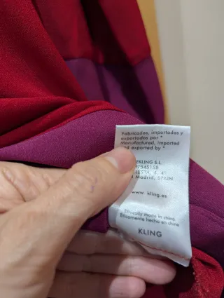 Vestido Kling rojo y morado talla S