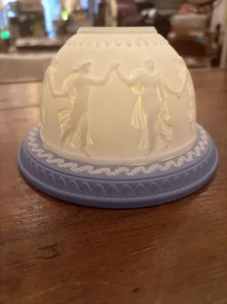 Suporte Vela Wedgwood Jasperware Azul/Branco