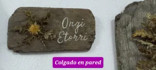 Eguzkilore artesanal sobre madera vieja,OngiEtorri